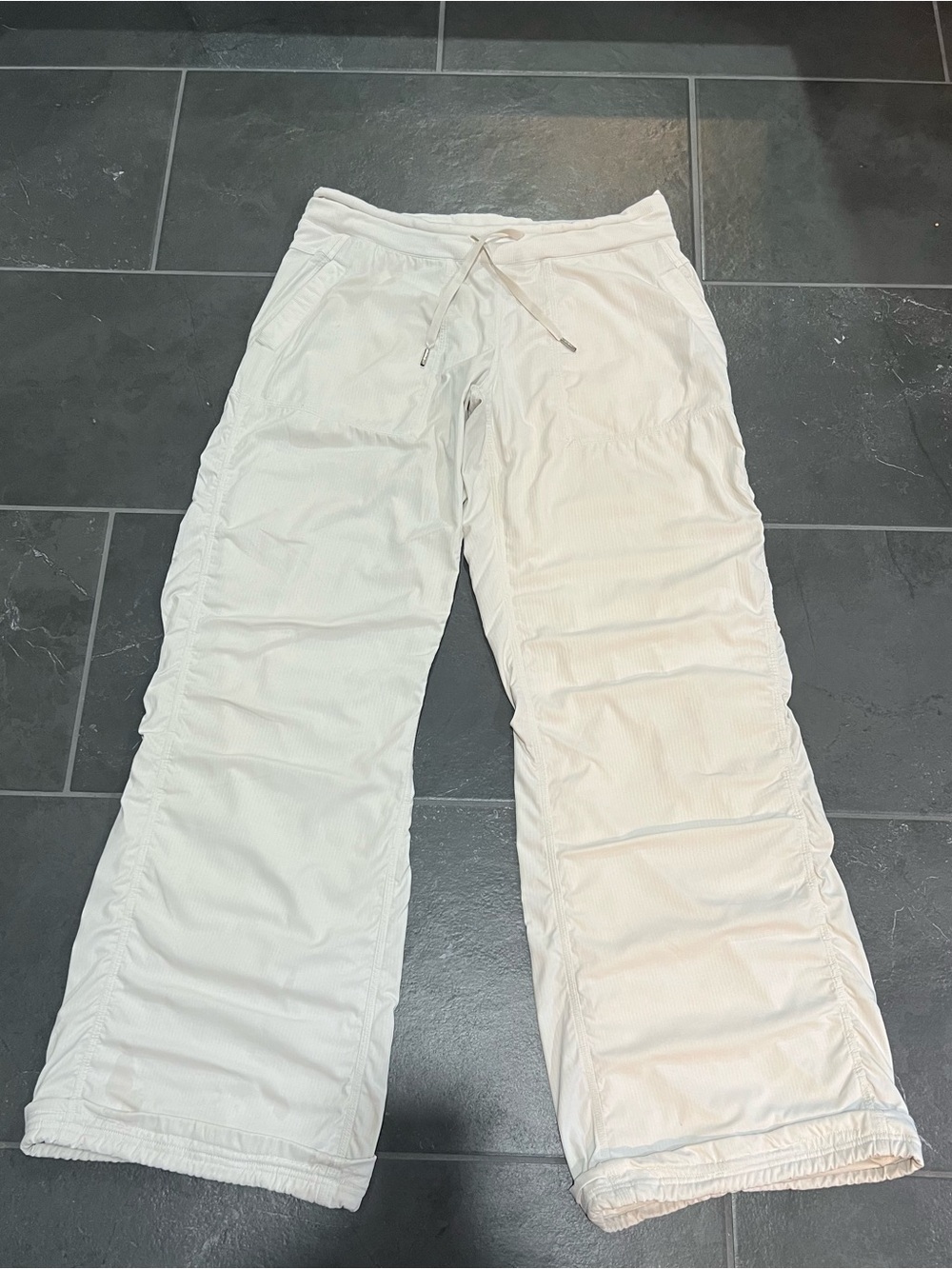 Lululemon Creme Wide-Leg Drawstring Lounge Pants. L